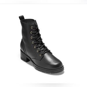 Cole Haan Black Lace-Up Ankle Booties